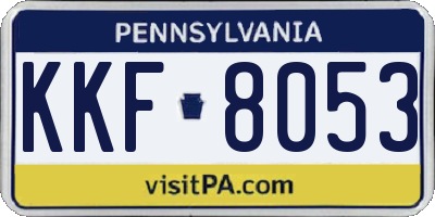 PA license plate KKF8053