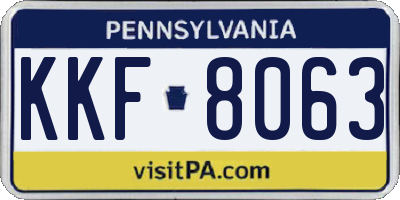 PA license plate KKF8063