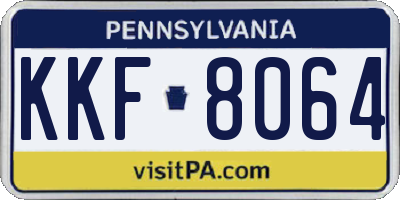 PA license plate KKF8064