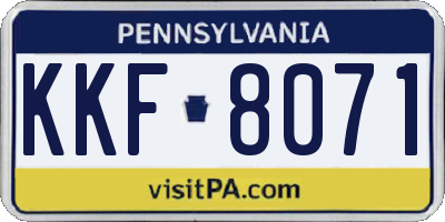 PA license plate KKF8071
