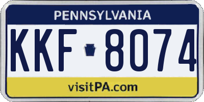 PA license plate KKF8074