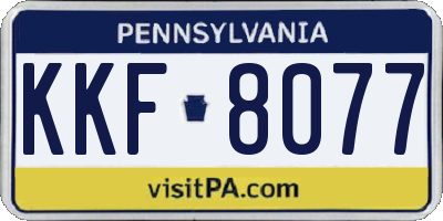 PA license plate KKF8077