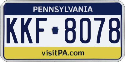 PA license plate KKF8078