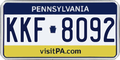 PA license plate KKF8092