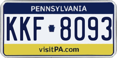 PA license plate KKF8093