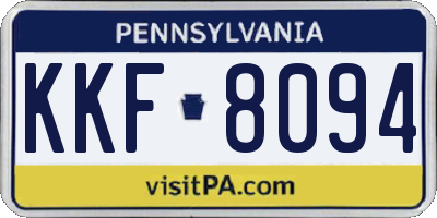 PA license plate KKF8094