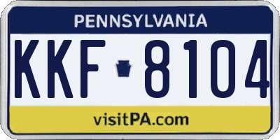 PA license plate KKF8104