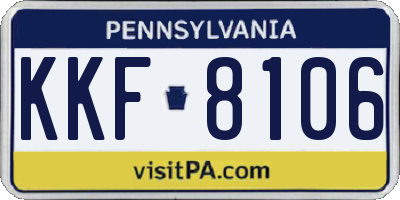 PA license plate KKF8106