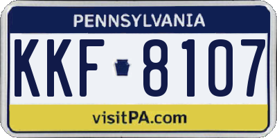 PA license plate KKF8107