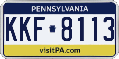 PA license plate KKF8113