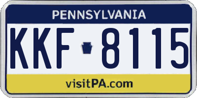 PA license plate KKF8115