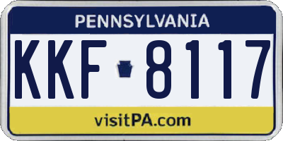 PA license plate KKF8117