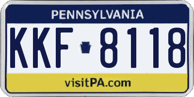 PA license plate KKF8118