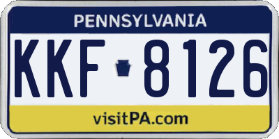 PA license plate KKF8126