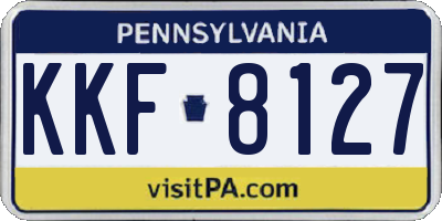 PA license plate KKF8127