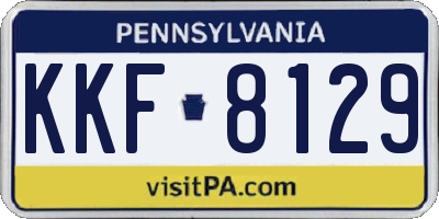 PA license plate KKF8129