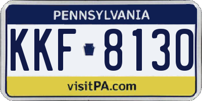 PA license plate KKF8130
