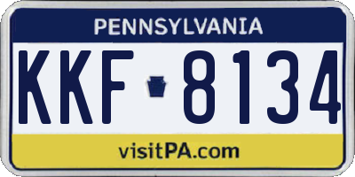 PA license plate KKF8134
