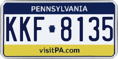 PA license plate KKF8135