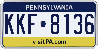 PA license plate KKF8136