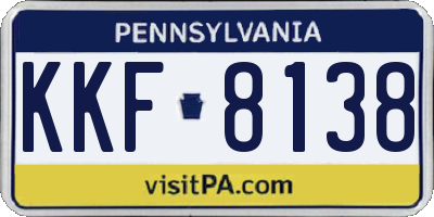 PA license plate KKF8138