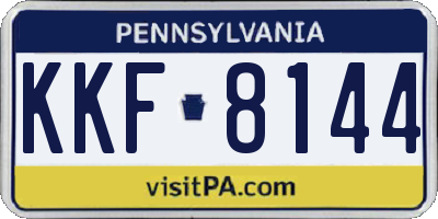 PA license plate KKF8144