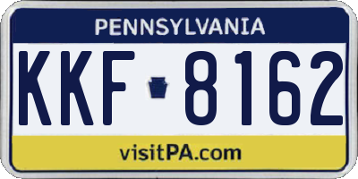 PA license plate KKF8162