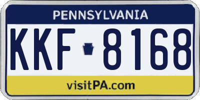 PA license plate KKF8168