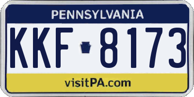 PA license plate KKF8173