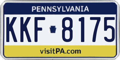 PA license plate KKF8175