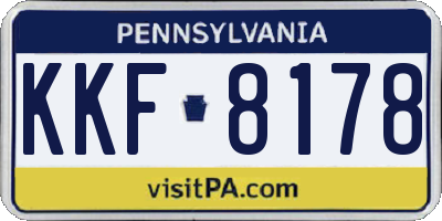 PA license plate KKF8178
