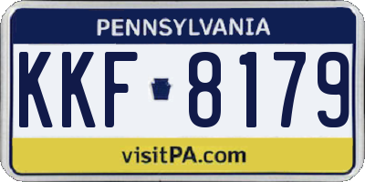 PA license plate KKF8179