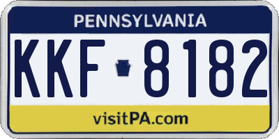 PA license plate KKF8182