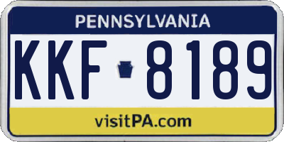 PA license plate KKF8189