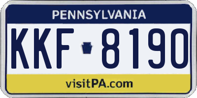 PA license plate KKF8190