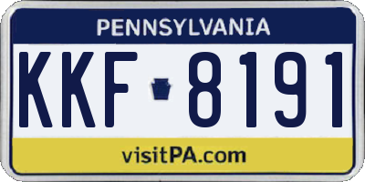 PA license plate KKF8191