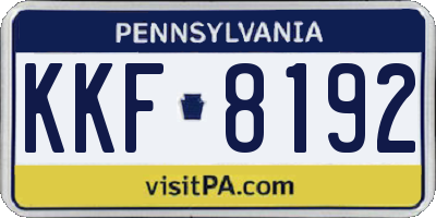 PA license plate KKF8192