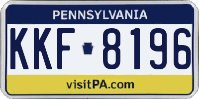 PA license plate KKF8196
