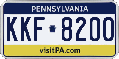 PA license plate KKF8200