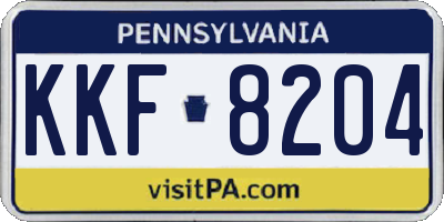 PA license plate KKF8204