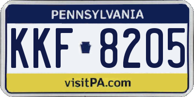 PA license plate KKF8205