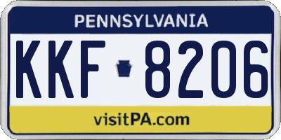 PA license plate KKF8206