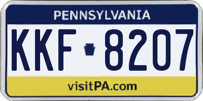 PA license plate KKF8207