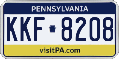 PA license plate KKF8208