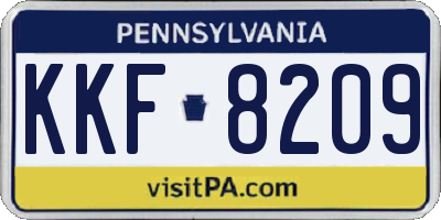 PA license plate KKF8209