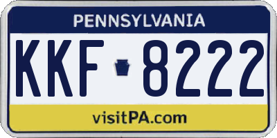 PA license plate KKF8222