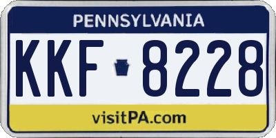 PA license plate KKF8228