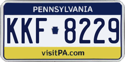 PA license plate KKF8229