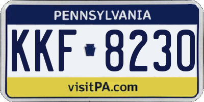 PA license plate KKF8230