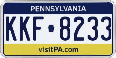 PA license plate KKF8233